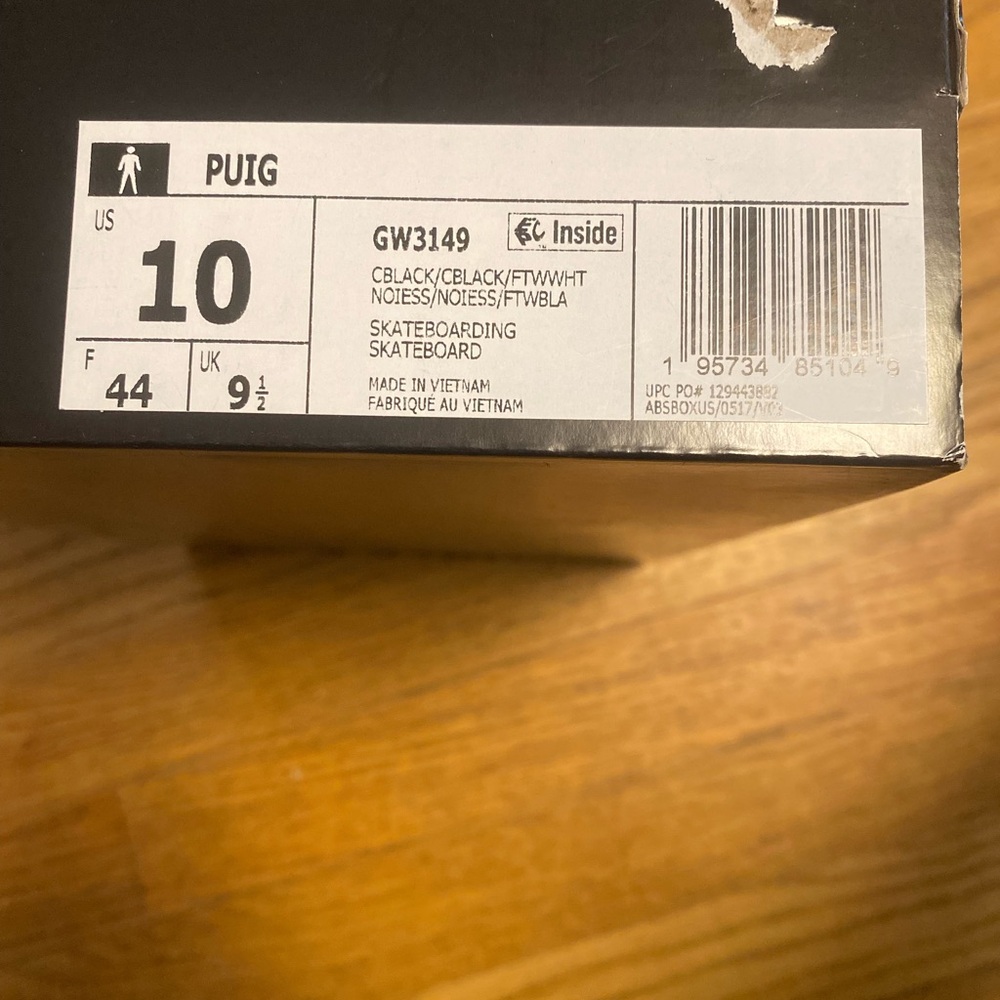 Adidas  Puig Men's Black and Gold Sneakers - Picture 6 of 6
